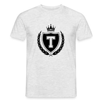 wappen T Krone - Männer T-Shirt - Grau meliert - Vorne - AI Model Male 178 dark (178cm)