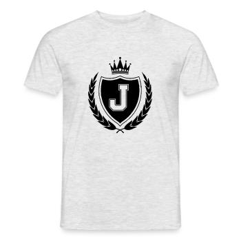 wappen J Krone - Männer T-Shirt - Grau meliert - Vorne - AI Model Male 178 dark (178cm)
