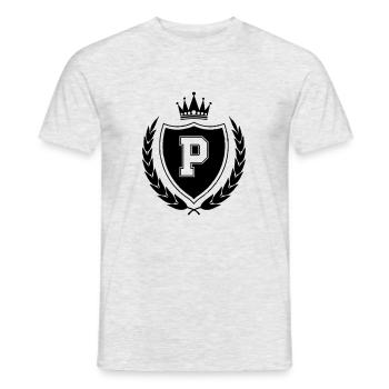 wappen P Krone - Männer T-Shirt - Grau meliert - Vorne - AI Model Male 178 dark (178cm)