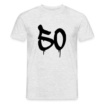 50 - Men's T-Shirt - heather grey - Front - AI Model Male 178 dark (178cm)