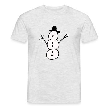 Bonhomme de neige - T-shirt homme - gris chiné - Devant - AI Model Male 178 dark (178cm)