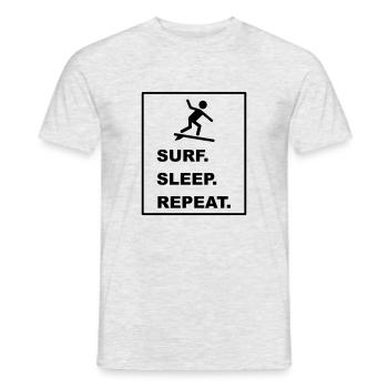 Design cool « Surf Sleep Repeat » pour lui et elle - T-shirt homme - gris chiné - Devant - AI Model Male 178 dark (178cm)