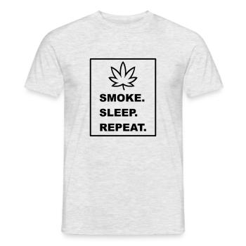 Cool « Smoke Sleep Repeat » design pour lui et elle - T-shirt homme - gris chiné - Devant - AI Model Male 178 dark (178cm)