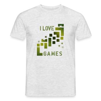 Love Games - Men's T-Shirt - heather grey - Front - AI Model Male 178 dark (178cm)