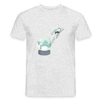 Boule à freeride - T-shirt homme - gris chiné - Devant - AI Model Male 178 dark (178cm)