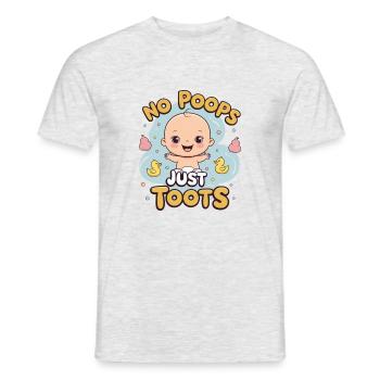 No Poops Just Toots - Men's T-Shirt - heather grey - Front - AI Model Male 178 dark (178cm)