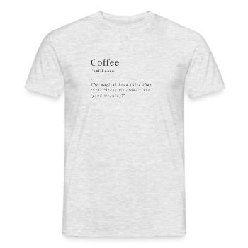 Funny Morning Coffee Definition Tee - Men's T-Shirt - heather grey - Front - AI Model Male 178 dark (178cm)