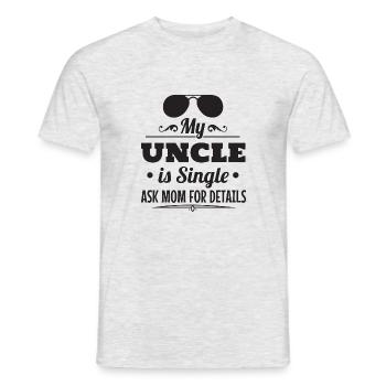 Mein Onkel ist Single Patenonkel Baby Geschenk - Männer T-Shirt - Grau meliert - Vorne - AI Model Male 178 dark (178cm)