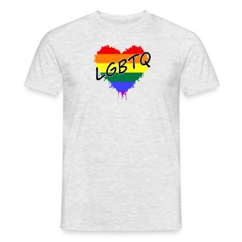 Herz Splash Lgbtq LGBTQ Pride - Männer T-Shirt - Grau meliert - Vorne - AI Model Male 178 dark (178cm)