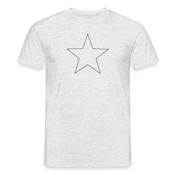 black star, schwarzer Stern - Männer T-Shirt - Grau meliert - Vorne - AI Model Male 178 dark (178cm)