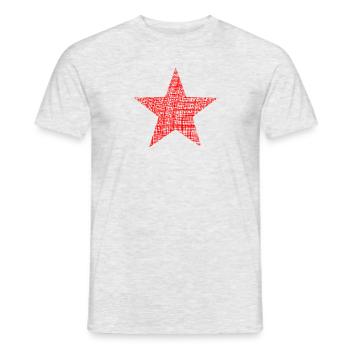 roter Stern red star retro - Männer T-Shirt - Grau meliert - Vorne - AI Model Male 178 dark (178cm)