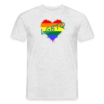Herz LGBTQ heart lgbtq - Männer T-Shirt - Grau meliert - Vorne - AI Model Male 178 dark (178cm)
