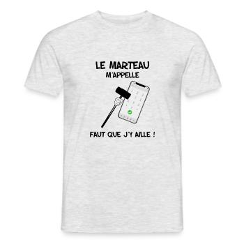 Le Marteau m'appelle Cadeau Homme Sportif - T-shirt homme - gris chiné - Devant - AI Model Male 178 dark (178cm)