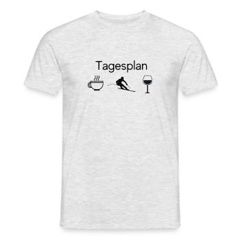 Tagesplan-Ski - Männer T-Shirt - Grau meliert - Vorne - AI Model Male 178 dark (178cm)