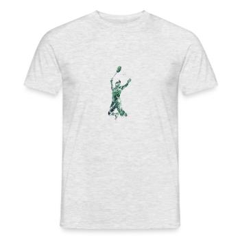Badminton - Männer T-Shirt - Grau meliert - Vorne - AI Model Male 178 dark (178cm)