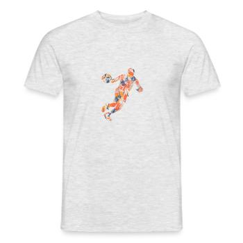 Basketball - Männer T-Shirt - Grau meliert - Vorne - AI Model Male 178 dark (178cm)