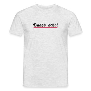Bassd scho, 2fb - Männer T-Shirt - Grau meliert - Vorne - AI Model Male 178 dark (178cm)