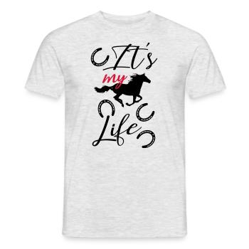 Pferd liebe Pferde Reiter reiten Reiterin Hufeisen - Männer T-Shirt - Grau meliert - Vorne - AI Model Male 178 dark (178cm)