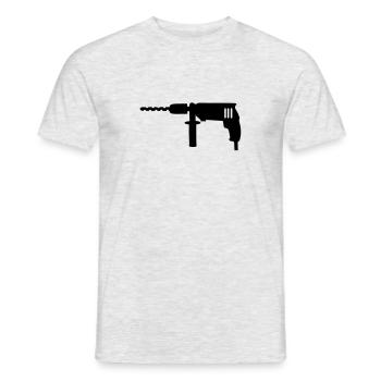 Power drill - Men's T-Shirt - heather grey - Front - AI Model Male 178 dark (178cm)