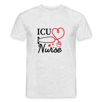 Soins infirmiers à l'hôpital d'ambulance d'urgence de l'USI - T-shirt homme - gris chiné - Devant - AI Model Male 178 dark (178cm)