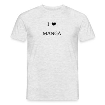 I LOVE MANGA - Men's T-Shirt - heather grey - Front - AI Model Male 178 dark (178cm)