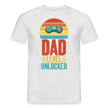 Dad Level Freigeschaltet Coole Kunst Für Gamer Dad - Männer T-Shirt - Grau meliert - Vorne - AI Model Male 178 dark (178cm)