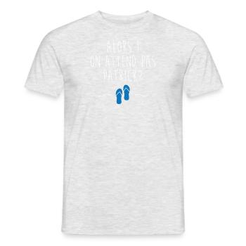 On attend pas Patrick - T-shirt homme - gris chiné - Devant - AI Model Male 178 dark (178cm)