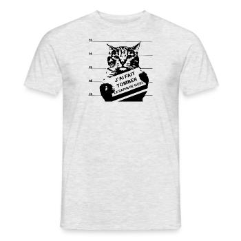 J'ai fait tomber le sapin - T-shirt homme - gris chiné - Devant - AI Model Male 178 dark (178cm)
