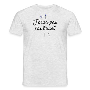 J'peux pas j'ai tricot - T-shirt homme - gris chiné - Devant - AI Model Male 178 dark (178cm)
