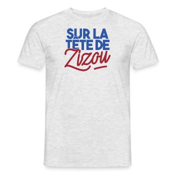 Sur la tête de Zizou - T-shirt homme - gris chiné - Devant - AI Model Male 178 dark (178cm)