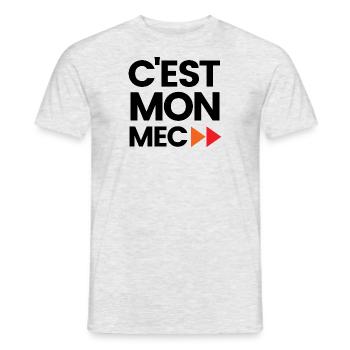 C'est mon mec - T-shirt homme - gris chiné - Devant - AI Model Male 178 dark (178cm)