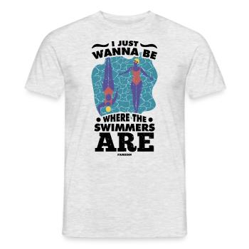 Swimming Lifeguard Swimming Course Outdoor Pool Gift - Men's T-Shirt - heather grey - Front - AI Model Male 178 dark (178cm)