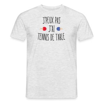 J'peux pas j'ai tennis de table - T-shirt homme - gris chiné - Devant - AI Model Male 178 dark (178cm)