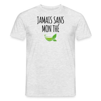 Jamais sans mon thé - T-shirt homme - gris chiné - Devant - AI Model Male 178 dark (178cm)