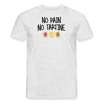 No pain no tartine - T-shirt homme - gris chiné - Devant - AI Model Male 178 dark (178cm)