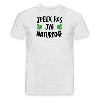J'peux pas j'ai naturisme - T-shirt homme - gris chiné - Devant - AI Model Male 178 dark (178cm)