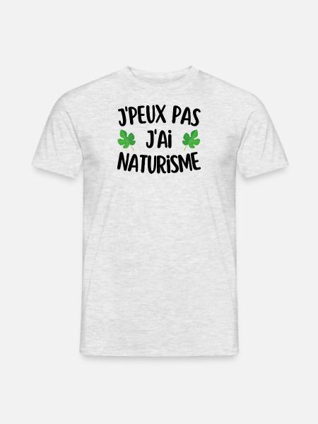J'peux pas j'ai naturisme - T-shirt homme - gris chiné
