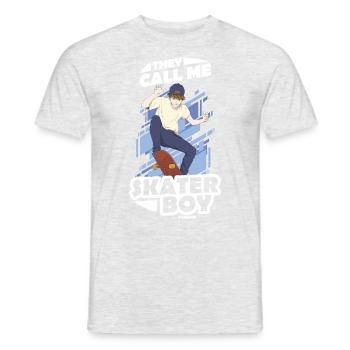 Skateboard Junge Sohn Bruder Geschenk - Männer T-Shirt - Grau meliert - Vorne - AI Model Male 178 dark (178cm)