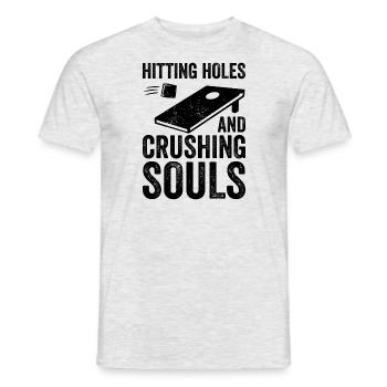 Jeu de lancer de cornhole - T-shirt homme - gris chiné - Devant - AI Model Male 178 dark (178cm)