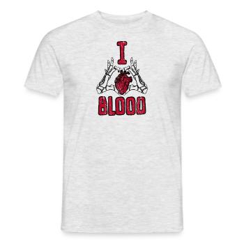 Halloween Vampire Skeleton I Love Blood - Men's T-Shirt - heather grey - Front - AI Model Male 178 dark (178cm)