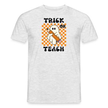 Halloween Lehrer Trick Or Teach - Männer T-Shirt - Grau meliert - Vorne - AI Model Male 178 dark (178cm)