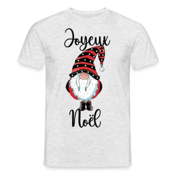 Gnome de Noël - T-shirt homme - gris chiné - Devant - AI Model Male 178 dark (178cm)