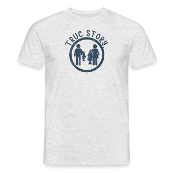 Idée cadeau de pêche pêcheur Couple drôle histoire vraie - T-shirt homme - gris chiné - Devant - AI Model Male 178 dark (178cm)