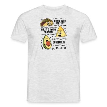 Lustiger Spruch Taco Nacho Avocado Humor Witzig - Männer T-Shirt - Grau meliert - Vorne - AI Model Male 178 dark (178cm)