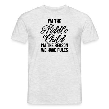 Familie Kinder Geschwister Lustig Geschenkidee - Männer T-Shirt - Grau meliert - Vorne - AI Model Male 178 dark (178cm)