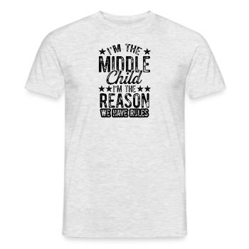 Famille Enfants Frères et sœurs Idée cadeau drôle - T-shirt homme - gris chiné - Devant - AI Model Male 178 dark (178cm)