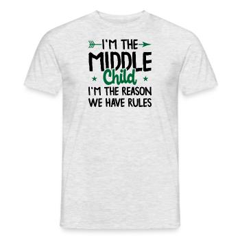 Familie Kinder Geschwister Lustig Geschenkidee - Männer T-Shirt - Grau meliert - Vorne - AI Model Male 178 dark (178cm)