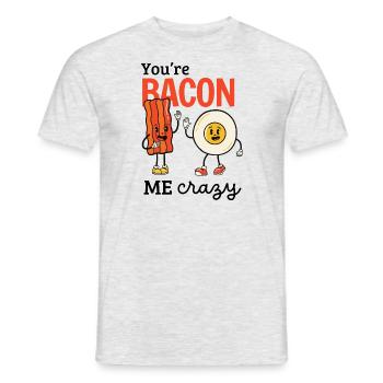 You're Bacon me Crazy - Männer T-Shirt - Grau meliert - Vorne - AI Model Male 178 dark (178cm)