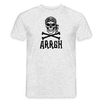 Halloween Piraten Spruch Outfit Kostüm Arrgh - Männer T-Shirt - Grau meliert - Vorne - AI Model Male 178 dark (178cm)