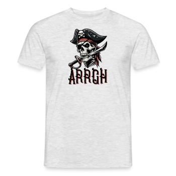 Halloween Piraten Spruch Outfit Kostüm Arrgh - Männer T-Shirt - Grau meliert - Vorne - AI Model Male 178 dark (178cm)
